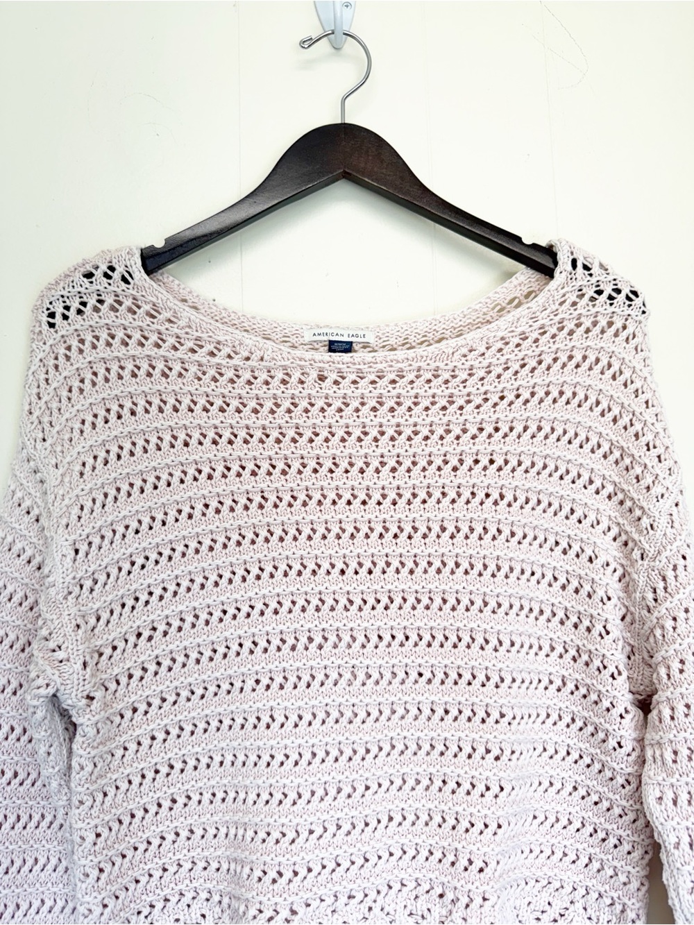 AMERICAN EAGLE Ballet Neck Open Knit Sweater Medium - Picture 5 of 8